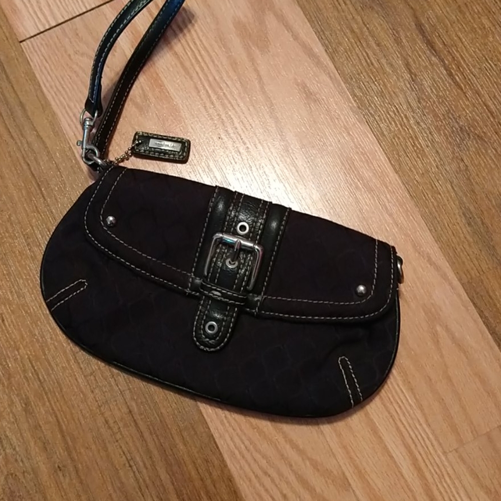 Nine West Black Clutch with Silver Buckle